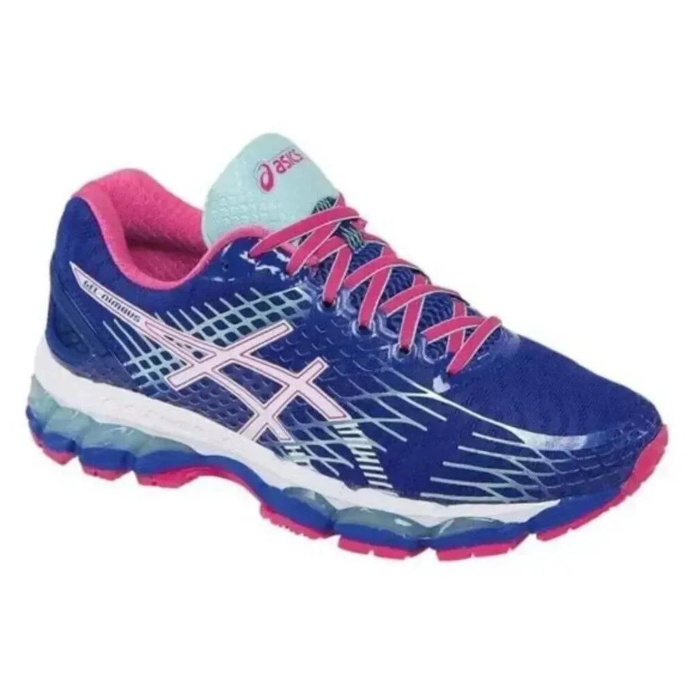 Excellent Asics GEL Nimbus 17 Womens 7.5 Royal Blue Magenta White 39 EUR